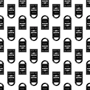Make up room door tag pattern seamless vector Stock Illustration