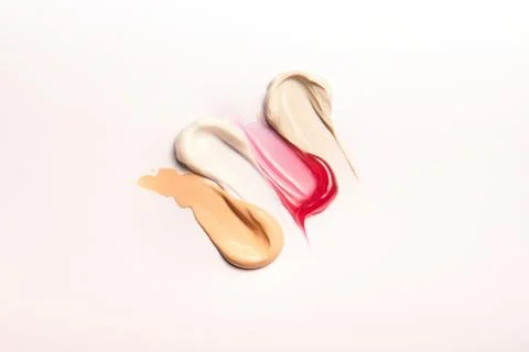 Make up samples of foundation and lip gloss. Foto stock