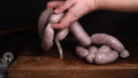 Make sausage with machine. Stock Footage 234325947