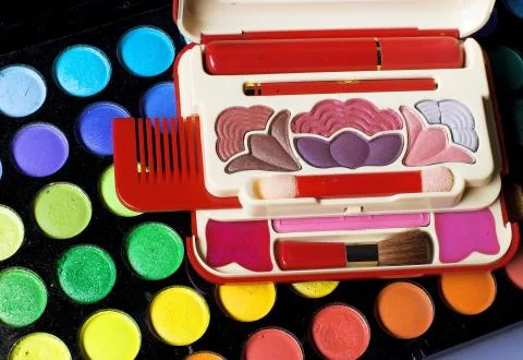 Make-up set Stock Photos