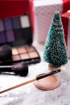 Make up setting on christmas style Foto stock