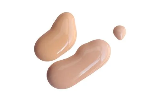 Make up smear foundation smudge texture on a white background with clipping path Stock Photos