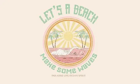 Make some waves. Surf club design. Stock Illustration