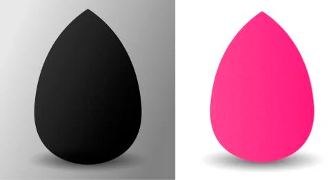 Make Up Sponge set black, pink Cosmetic Blending Stock Illustration