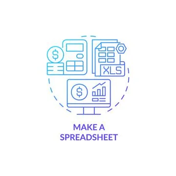 Make spreadsheet blue gradient concept icon Stock Illustration