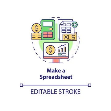 Make spreadsheet concept icon Stock Illustration