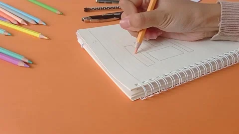 Make a square on a diary book Stock Footage 150666062