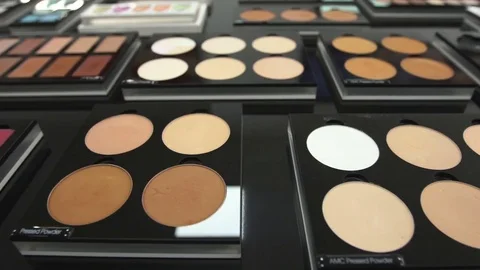 Make-up. Stand with powder 2 Video stock 73450049