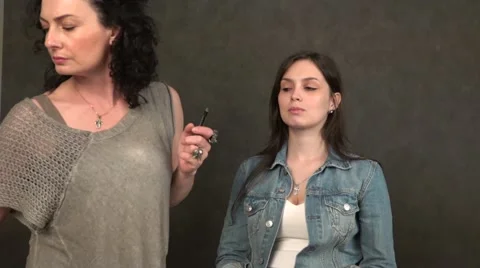 Make-up, start of the process. Stock Footage 64381347