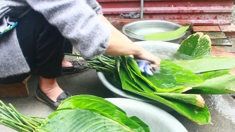 Make sticky rice cake Stock Footage 303218614