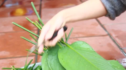 Make sticky rice cake Stock Footage 303218855