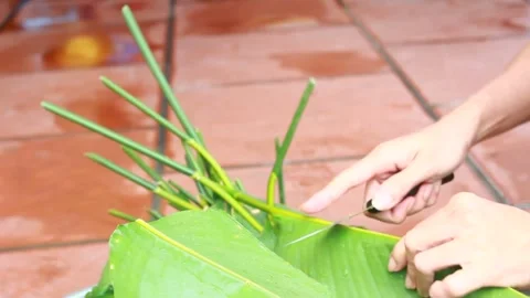 Make sticky rice cake Stock Footage 303218905