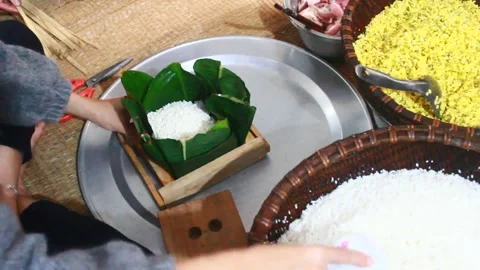Make sticky rice cake Stock Footage 303219201
