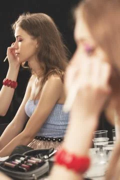 Make-up in studio Stock Photos