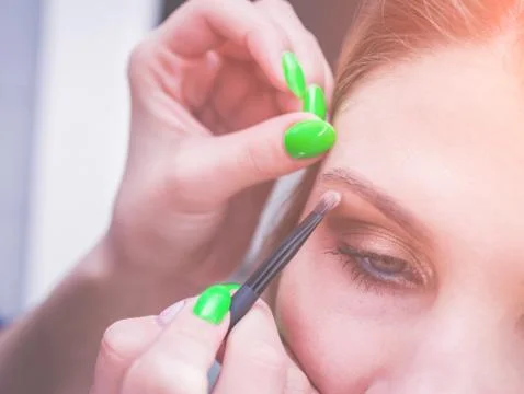 Make-up style eye brush work Stock-Fotos