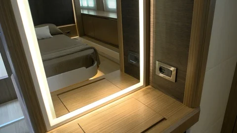 Make up table in the main cabin on a luxury yacht. Stock Footage 104765380