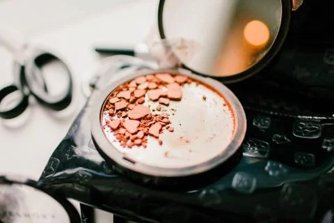 Make-up table with makeup Stock Photos