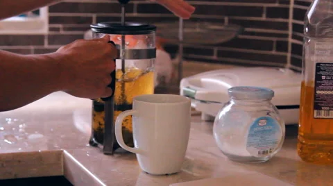 To make tea and to pour in a cup Stock Footage 40232063