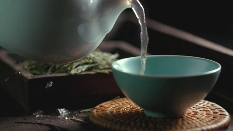 Make tea and tea - water column slow motion Stock Footage 234496557