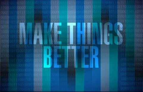 Make Things Better binary background sign concept イラスト素材