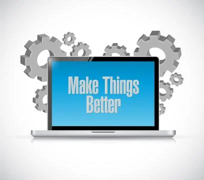 Make Things Better computer sign concept Stock Illustration