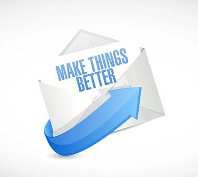 Make Things Better mail sign concept Illustrazione stock