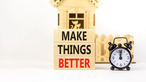 Make things better symbol. Concept words Make things better on wooden block.. Stock Photos