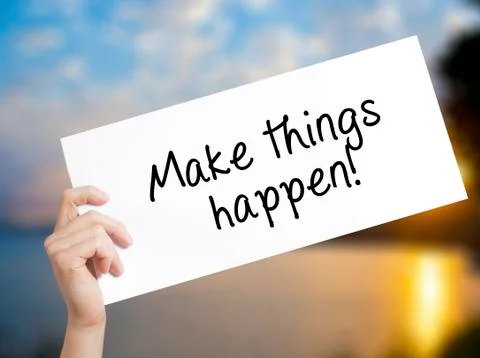 Make Things Happen with marker on transparent wipe board Stock-Fotos