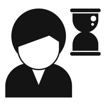 Make time for late work icon simple vector. Tired person Stock Illustration