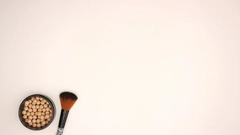 Make up tools Eye shadows Brush and Beauty products - Stop motion animation Stock Footage 104112084