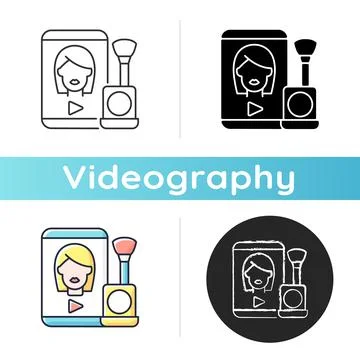 Make up tutorial videos icon Stock Illustration