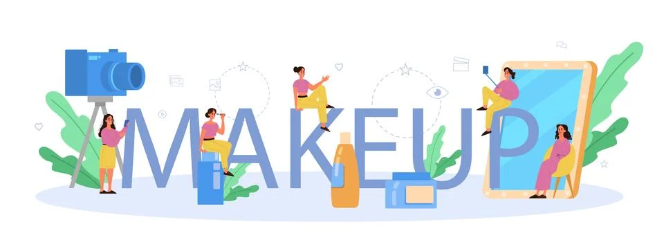 Make up typographic header concept. Internet celebrity in social Stock Illustration