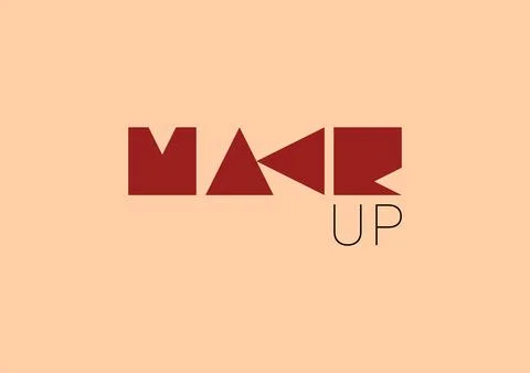 Make up. Vector composition in minimalistic font style Stock Illustration