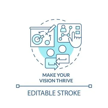 Make vision thrive turquoise concept icon Stock Illustration