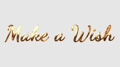Make a Wish gold text animation Stock Footage 310544700