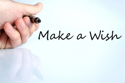Make a wish text concept Stock Photos