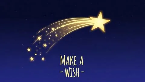 Make a wish under the shooting star Stock Illustration