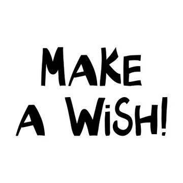 Make a wish. Winter holidays quote. Cute hand drawn lettering in modern scand Illustrazione stock