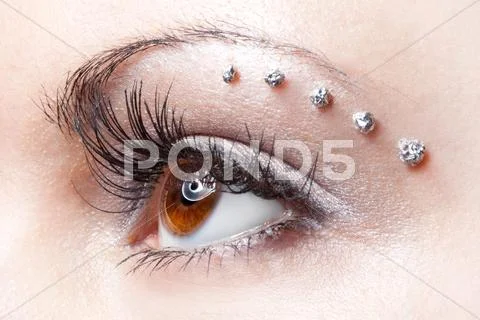Make-up on woman eye Stock Photos