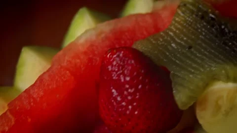 Make your birthday party special with Watermelon basket. Figure 3 made of apple Stock Footage 157443797
