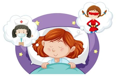 Make Your Dream Come True Cartoon Character Concept Stock Illustration