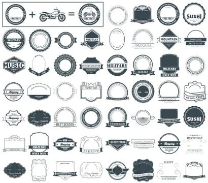 Make your labels or Logotypes concept set. Retro typography, badges, logos Stock Illustration