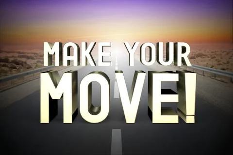 Make your move concept, road - 3D rendering Stock Illustration