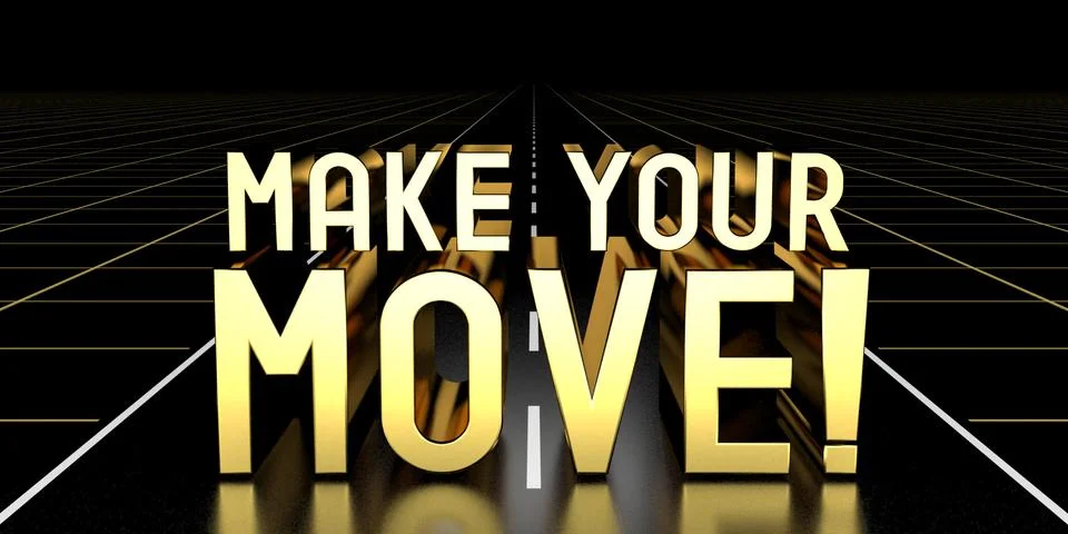 Make your move concept, road - 3D rendering 스톡 일러스트