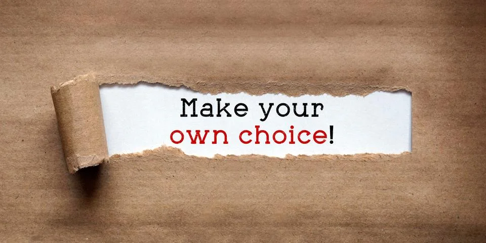 Make your own choice - torn strip of brown kraft paper Stock Illustration