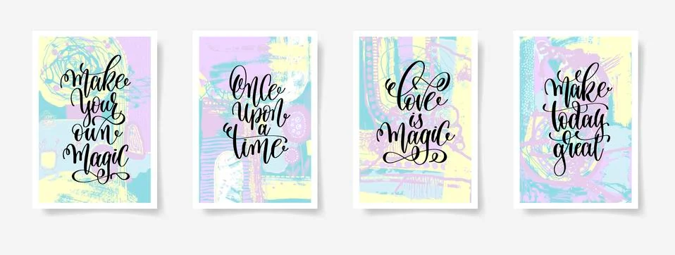 Make your own magic, once upon a time, love is magic, make today Stock Illustration