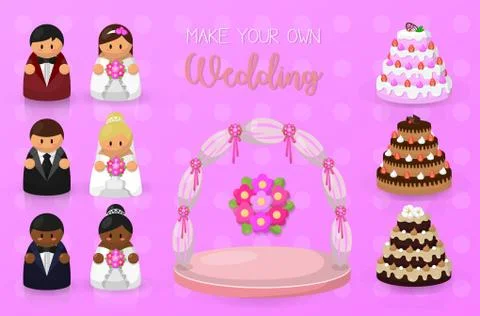 Make your own wedding set Stock Illustration