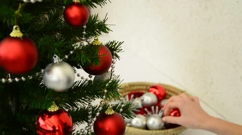 Makeing Christmas tree Stock Footage 43848534