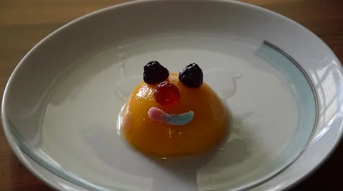 Makeing face out of food Stock Footage 40956727