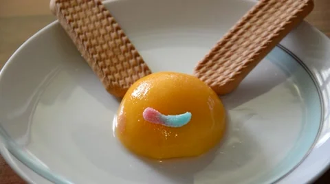 Makeing face out of food Stock Footage 40956741